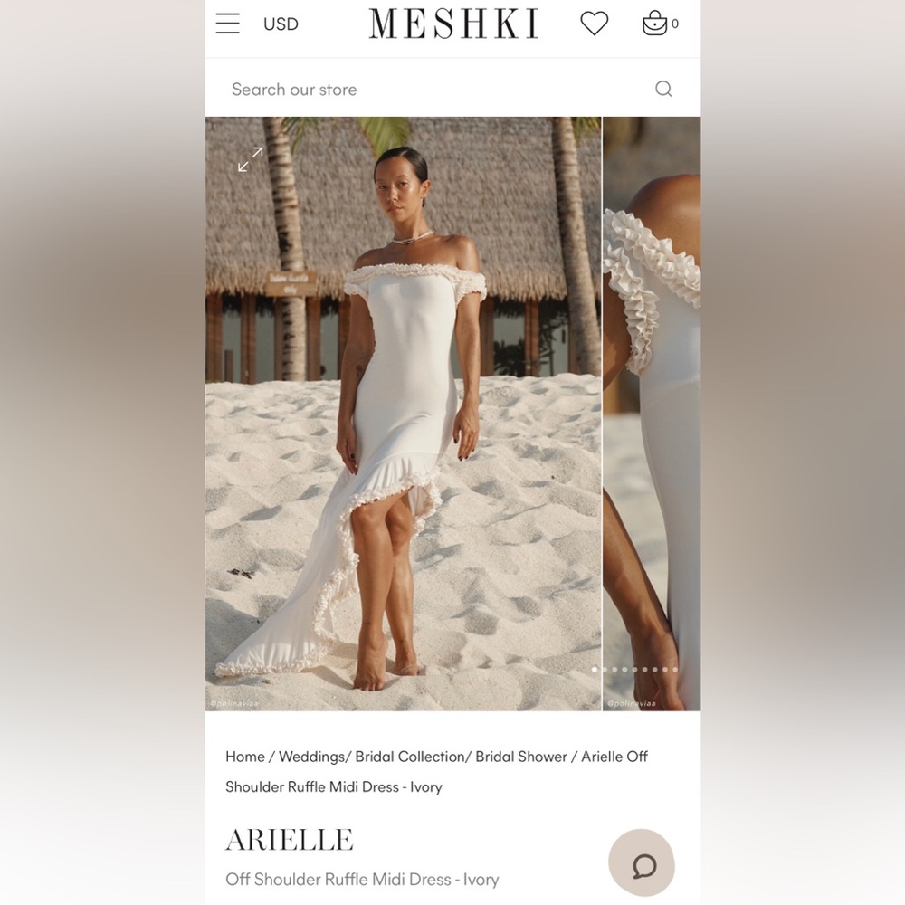ARIELLE
Off Shoulder Ruffle Midi Dress - Ivory XL